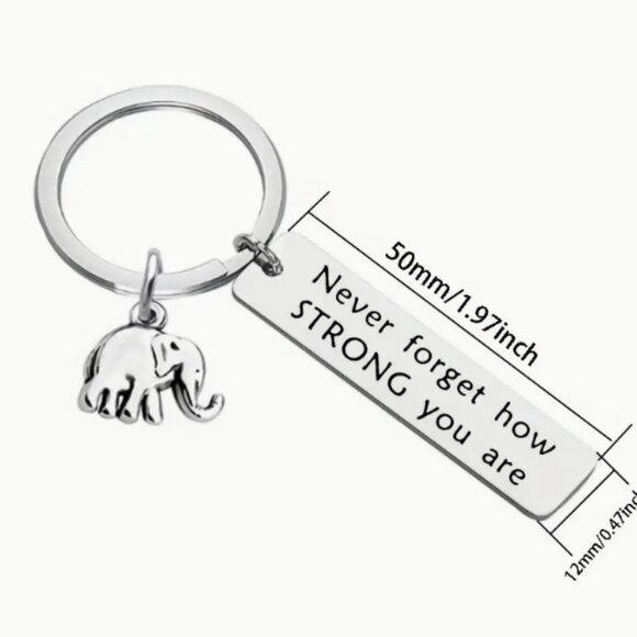 Positive Energy Elephant Keychain - Durable Stainless Steel - Picture 3 of 3